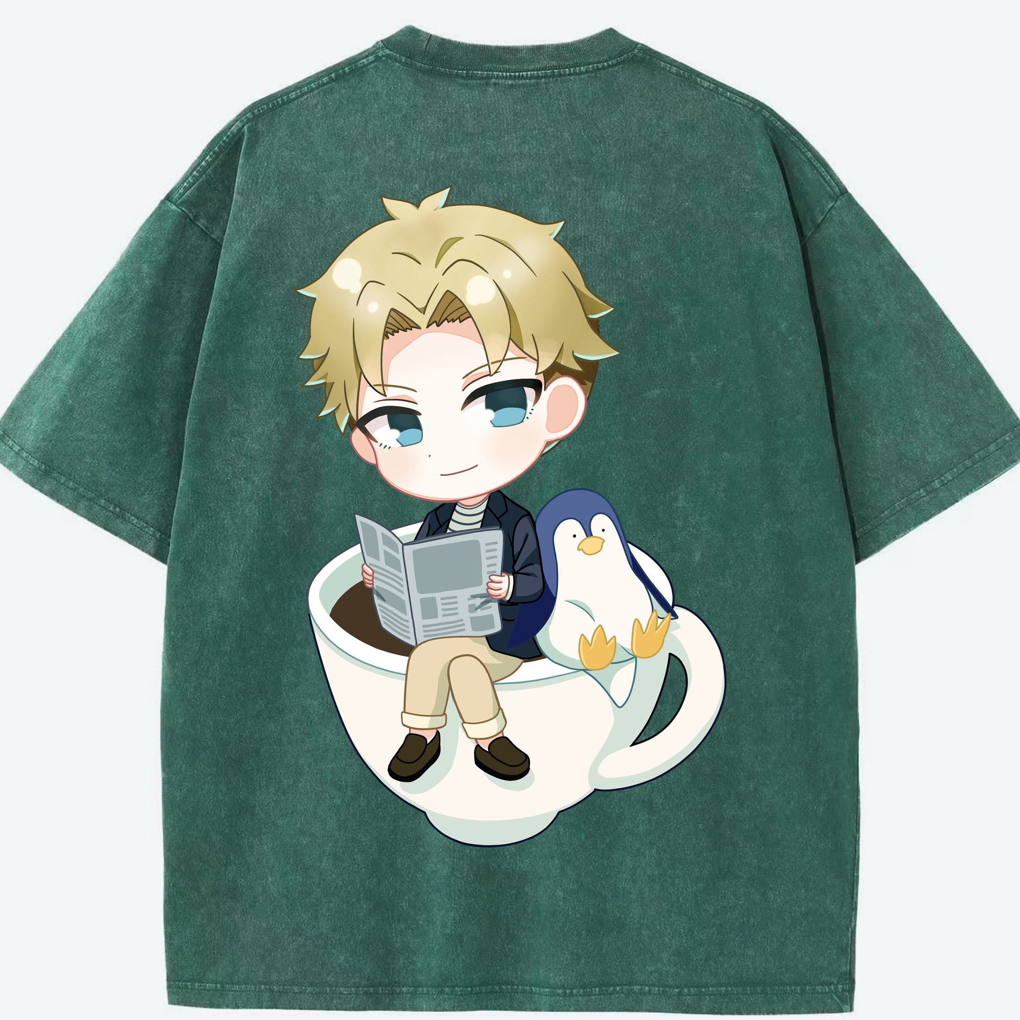 （画像用） SPY×FAMILY间谍家家酒 綿100% ヴィンテージ風 半袖Tシャツ（背面プリント）